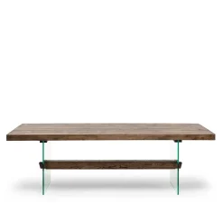 Wohnen Tische<Design Eiche Esstisch mit Glas Gestell - Ventida