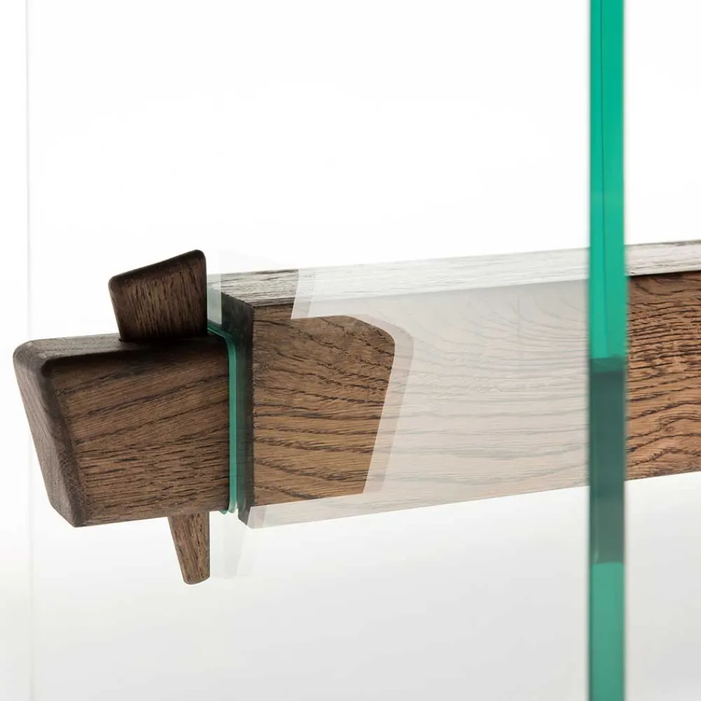 Wohnen Tische<Design Eiche Esstisch mit Glas Gestell - Ventida