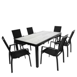 Wohnen Sitzgruppe<Design Essgruppe für den Garten - Marino (siebenteilig)