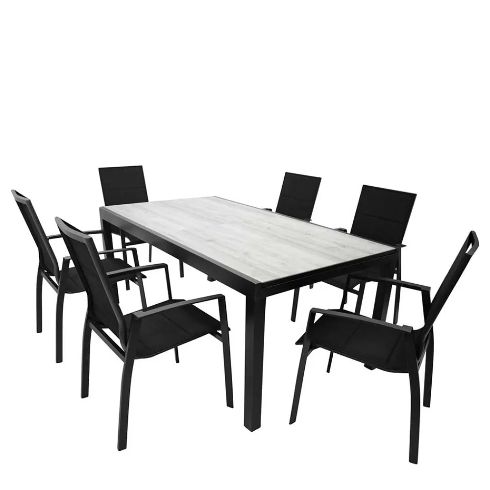 Wohnen Sitzgruppe<Design Essgruppe für den Garten - Marino (siebenteilig)
