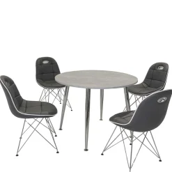Wohnen Sitzgruppe<Design Essgruppe in Rund - Flumicina (fünfteilig)