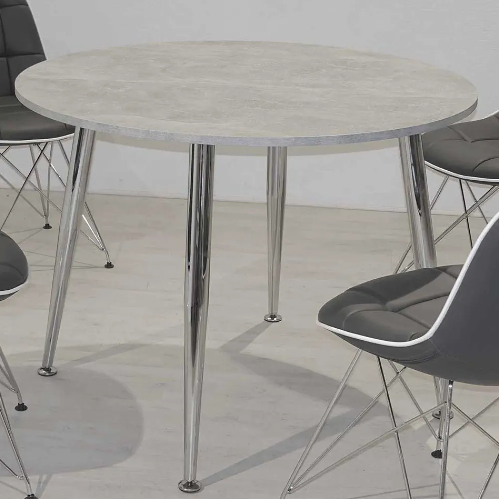 Wohnen Sitzgruppe<Design Essgruppe in Rund - Flumicina (fünfteilig)