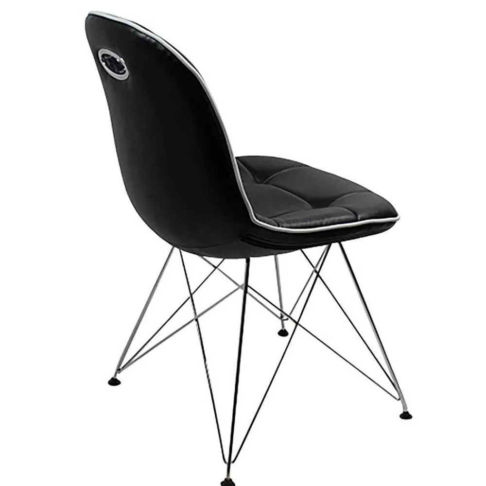 Wohnen Sitzgruppe<Design Essgruppe in Schwarz & Weiß - Candelcero (fünfteilig)