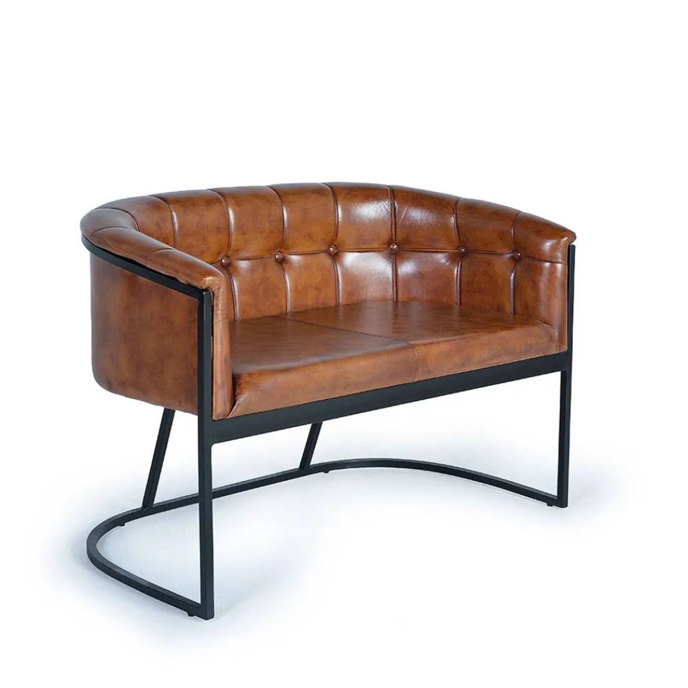 Wohnen Sitzbank<Design Esstischsofa in Cognac Braun Leder - Citrosca