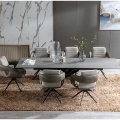 Wohnen Stühle<Design Esszimmer Drehstuhl mit Armlehnen - Bailon (2er Set)