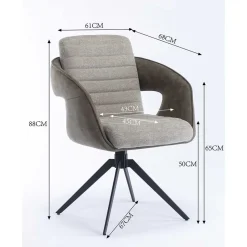Wohnen Stühle<Design Esszimmer Drehstuhl mit Armlehnen - Bailon (2er Set)