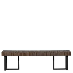 Wohnen Sitzbank<Design Esszimmerbank aus Recyclingholz Teak - Halling
