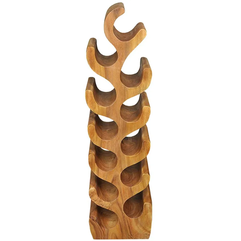 Wohnen Regale<Design Flaschenregal aus Suar Massivholz - Teako