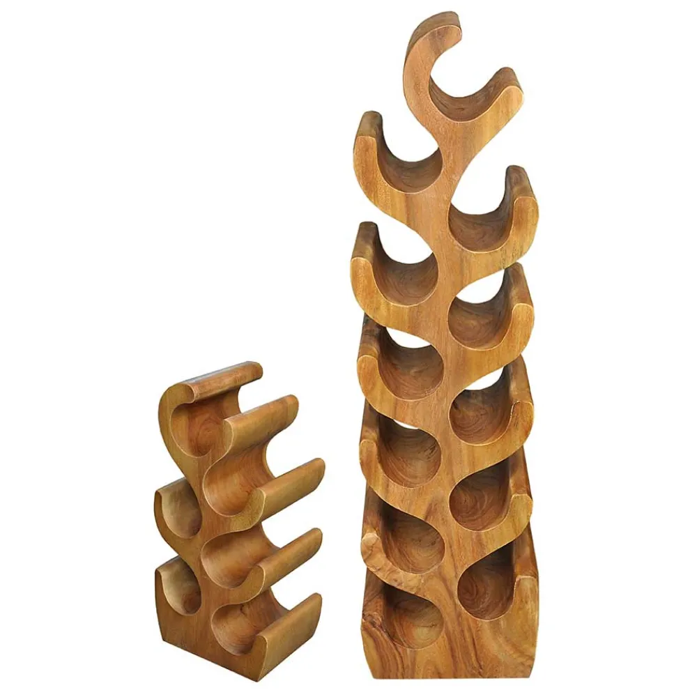 Wohnen Regale<Design Flaschenregal aus Suar Massivholz - Teako