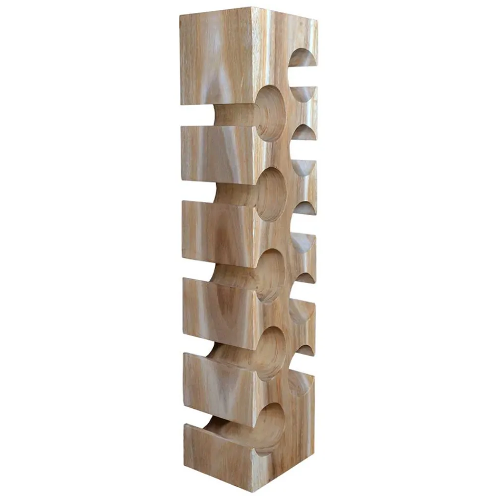 Wohnen Regale<Design Flaschenregal aus Mangobaum Massivholz - Yucata