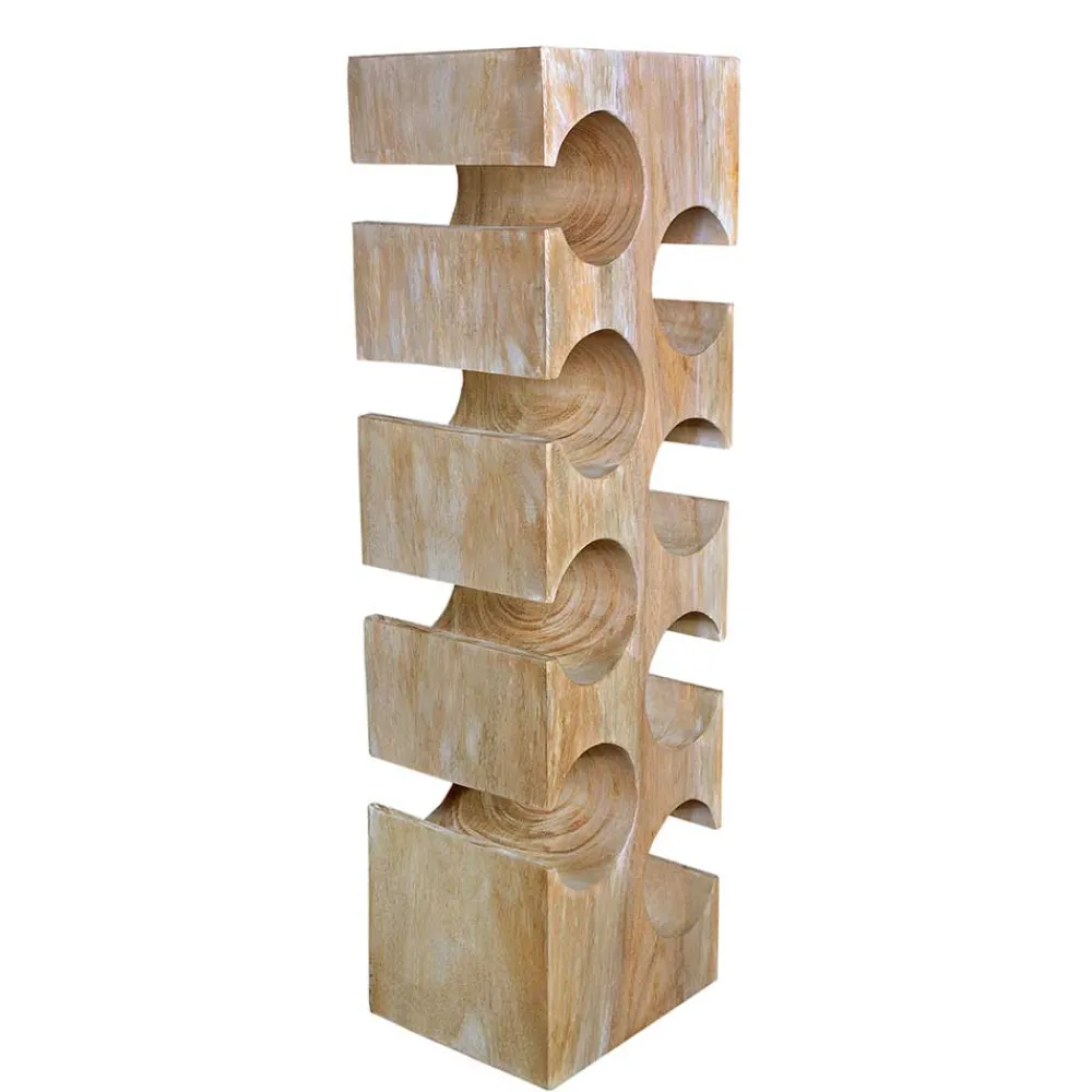 Wohnen Regale<Design Flaschenregal aus Mangobaum Massivholz - Yucata