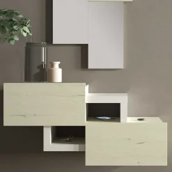 Wohnen Garderoben<Design Flur Set in Cremefarben & Weiß - Timos (zweiteilig)
