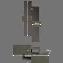 Wohnen Garderoben<Design Flur Set in Cremefarben & Weiß - Timos (zweiteilig)