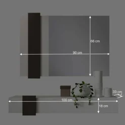 Wohnen Garderoben<Design Flur Set in Weiß & Schwarz - Riguna (zweiteilig)