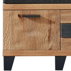 Wohnen Sitzbank<Design Flurbank aus Wildeiche in Natur & Grau - Elprisca