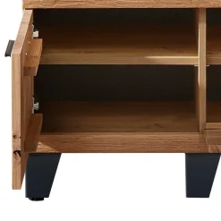 Wohnen Sitzbank<Design Flurbank aus Wildeiche in Natur & Grau - Elprisca