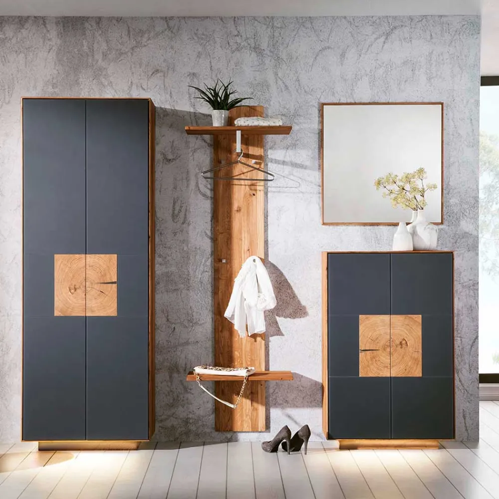 Wohnen Garderoben<Design Flureinrichtung Wildeiche - Mandrey (vierteilig)