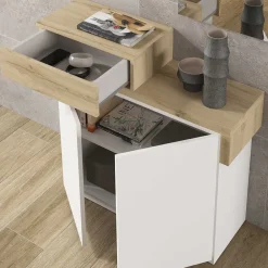 Wohnen Garderoben<Design Flurkommode & Spiegel Set - Gangizo (fünfteilig)