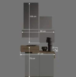 Wohnen Garderoben<Design Flurkommode & Spiegel Set - Gangizo (fünfteilig)