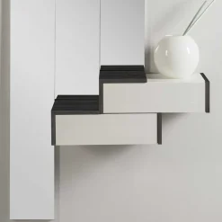 Wohnen Garderoben<Design Flurmöbel in Weiß & Schwarz - Uwida (vierteilig)