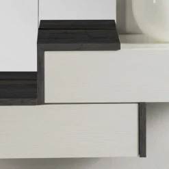 Wohnen Garderoben<Design Flurmöbel in Weiß & Schwarz - Uwida (vierteilig)