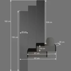 Wohnen Garderoben<Design Flurmöbel in Weiß & Schwarz - Uwida (vierteilig)