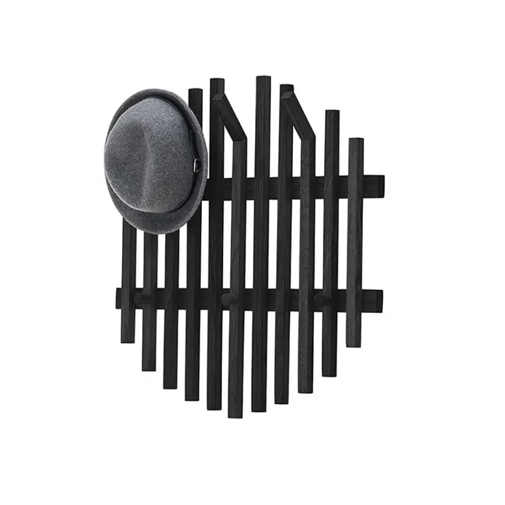 Wohnen Garderoben<Design Garderobe aus schwarzen Eichenholz-Leisten - Gangizo