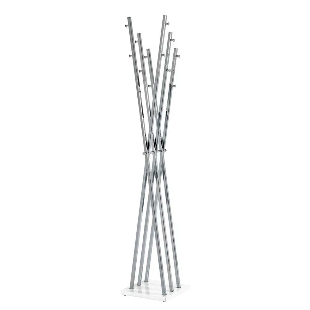 Wohnen Garderoben<Design Garderobe in Chrom mit Weiß - Bicova