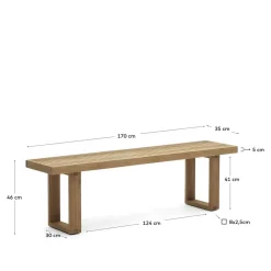 Wohnen Sitzbank<Design Gartenbank aus Teak Recyclingholz - Torina