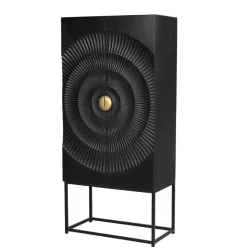 Wohnen Vitrinen<Design Highboard in Schwarz und Gold - Oglio
