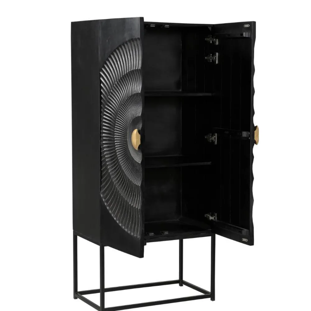 Wohnen Vitrinen<Design Highboard in Schwarz und Gold - Oglio