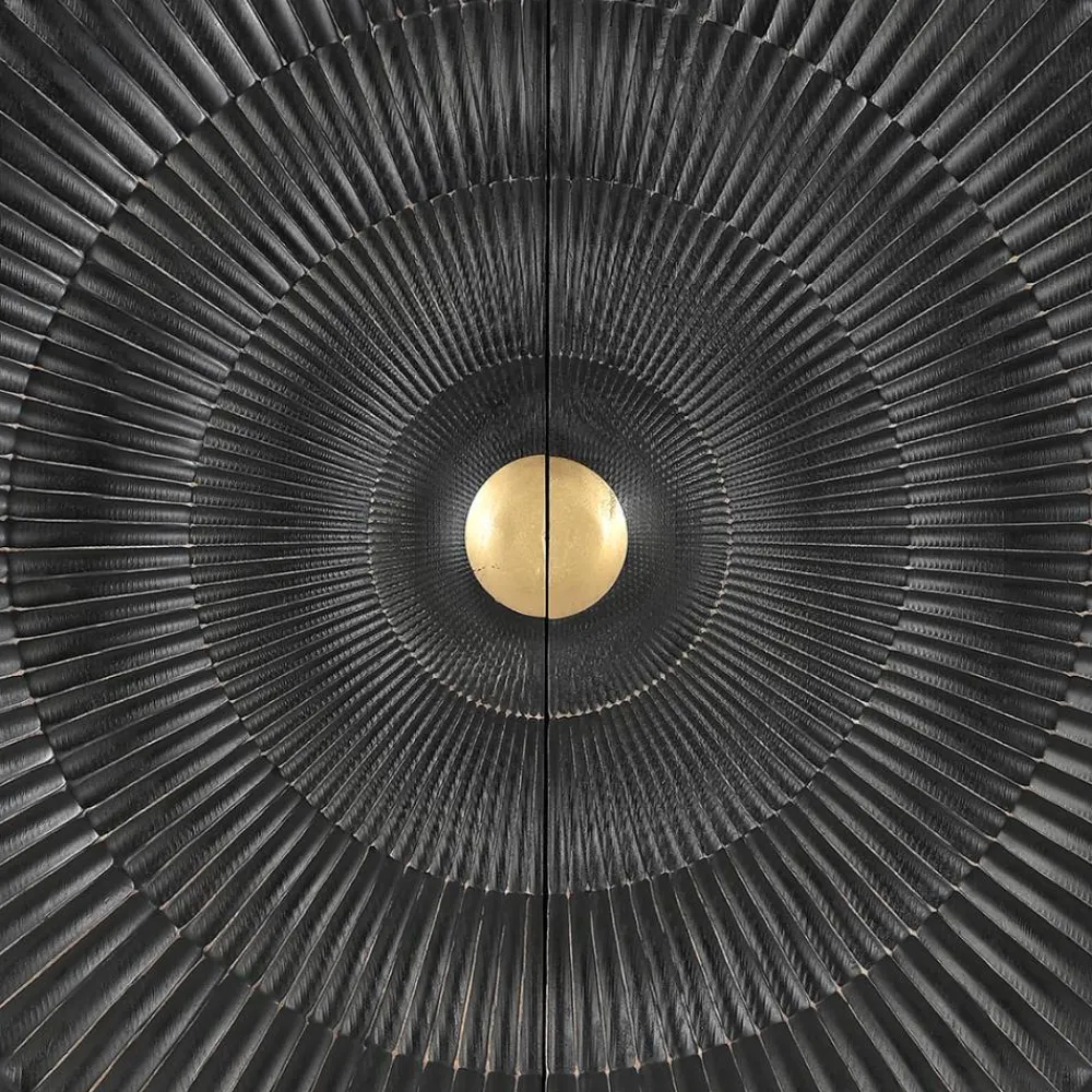 Wohnen Vitrinen<Design Highboard in Schwarz und Gold - Oglio