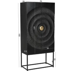 Wohnen Vitrinen<Design Highboard in Schwarz und Gold - Oglio