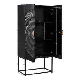Wohnen Vitrinen<Design Highboard in Schwarz und Gold - Oglio