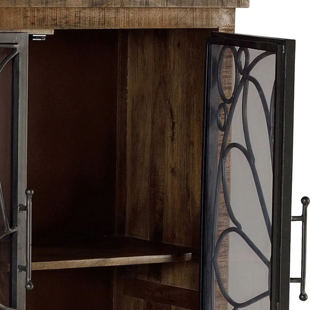 Wohnen Highboards|Vitrinen<Design Highboard mit Glas Metalltüren - Everton