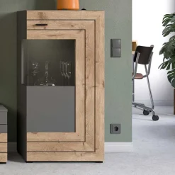 Wohnen Vitrinen<Design Highboard mit Glas 60x117x37 cm - Scarlett