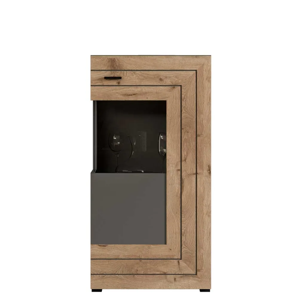 Wohnen Vitrinen<Design Highboard mit Glas 60x117x37 cm - Scarlett