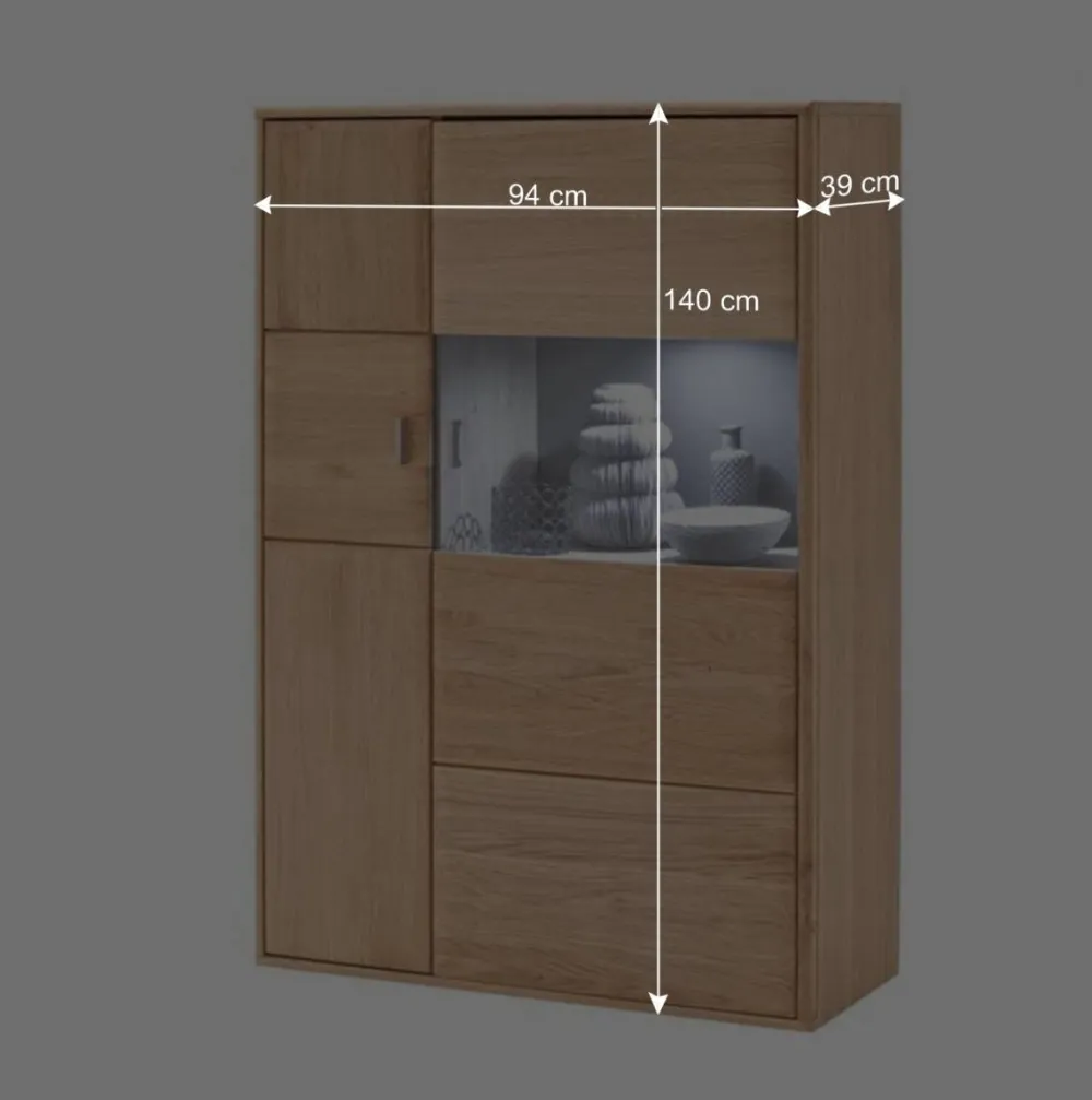 Wohnen Highboards<Design Highboard Vernella aus Eiche Bianco
