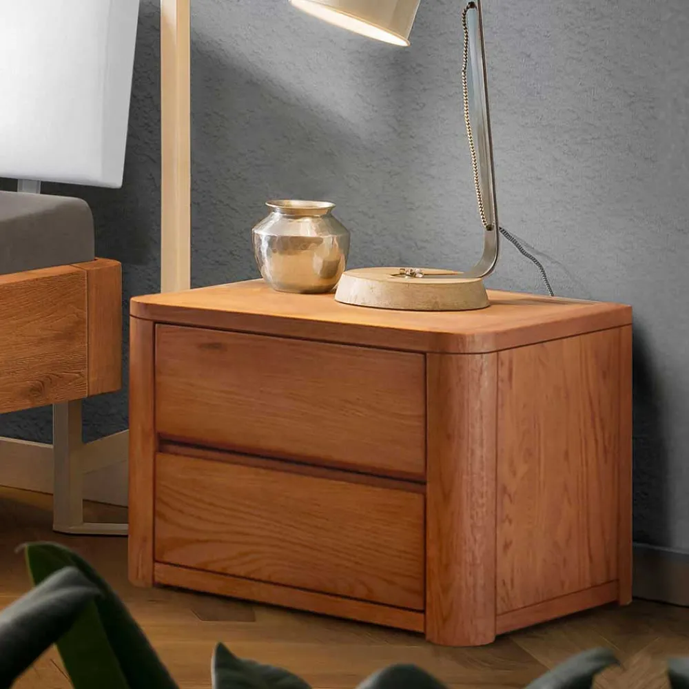 Wohnen Betten<Design Himmelbett in Eiche Natur & Weiß - Risa