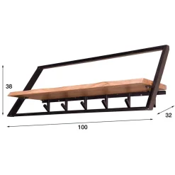 Wohnen Garderoben<Design Hängegarderobe aus Metall und Holz - Nics