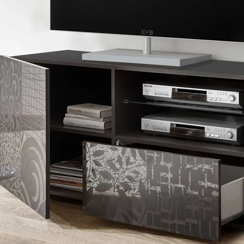 Wohnen Lowboards|Tv & Hifi-Möbel<Design Hochglanz TV Element in Anthrazit - Ipatal