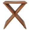 Wohnen Hocker<Design Hocker in X-Form aus Teak Massivholz - Zalya