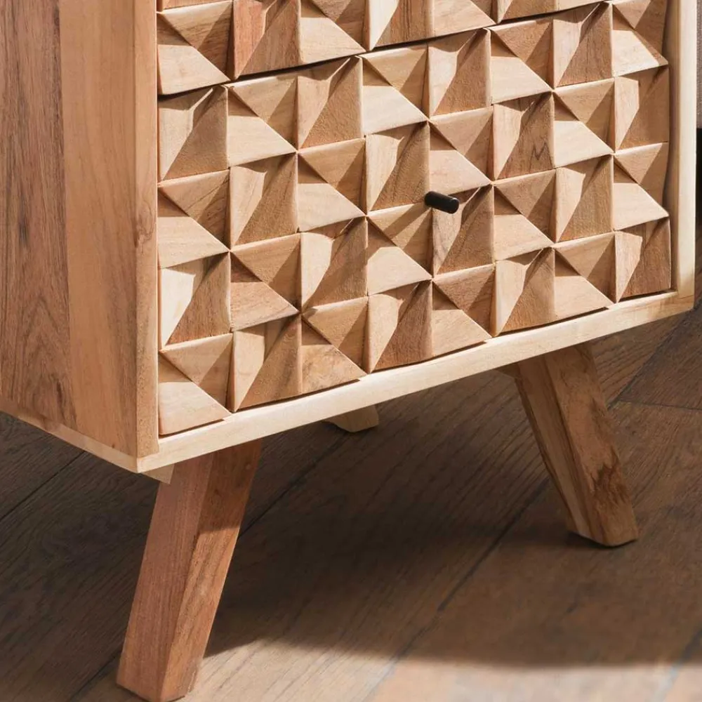 Wohnen Kommoden<Design Holz Nachtkommode aus Akazie - Liniavo