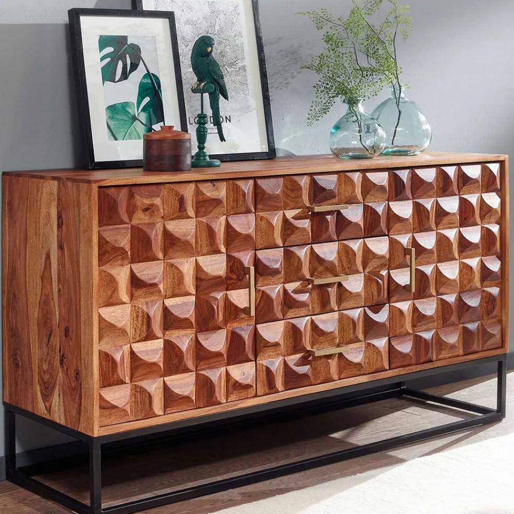 Wohnen Sideboards<Design Holz Sideboard mit Bügelgestell - Rusty