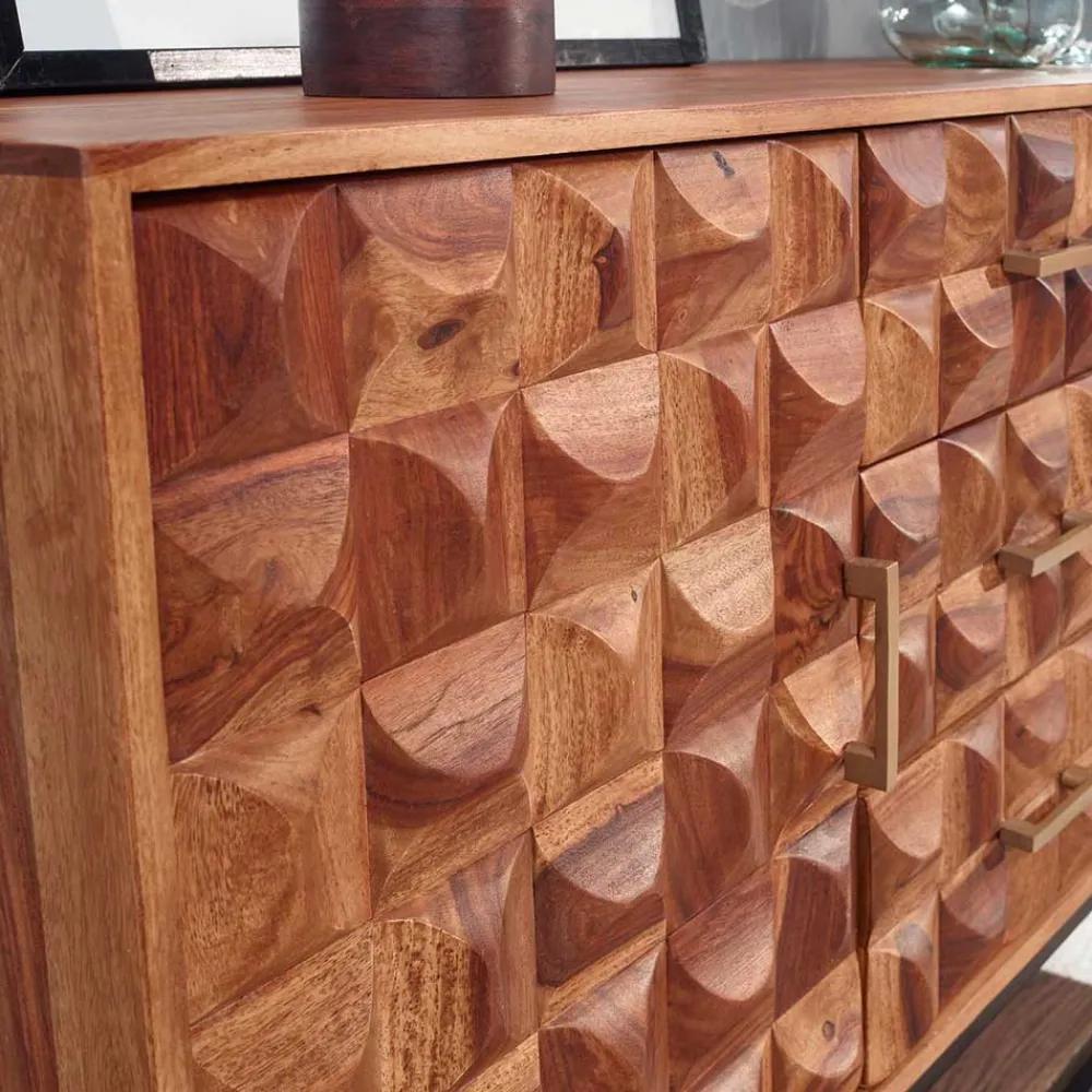 Wohnen Sideboards<Design Holz Sideboard mit Bügelgestell - Rusty