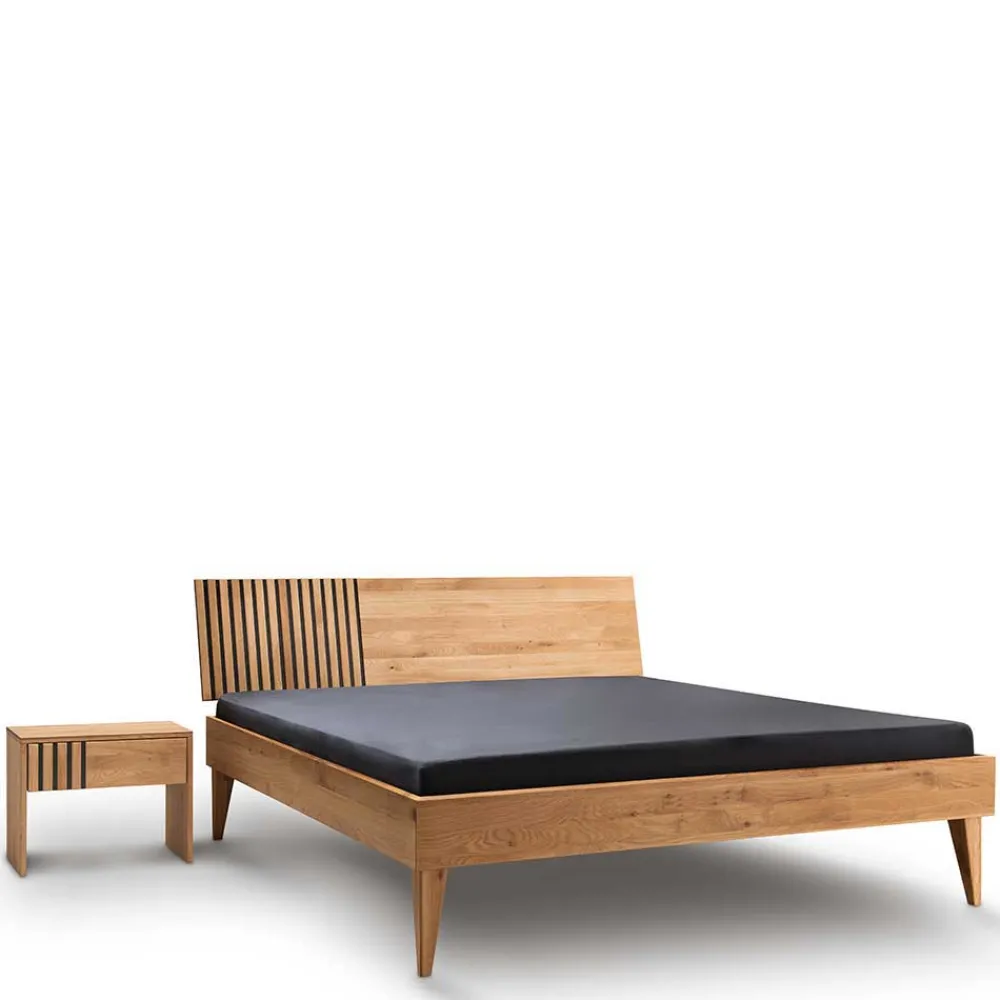 Wohnen Betten<Design Holzbett aus Wildeiche Massivholz - Manarola I
