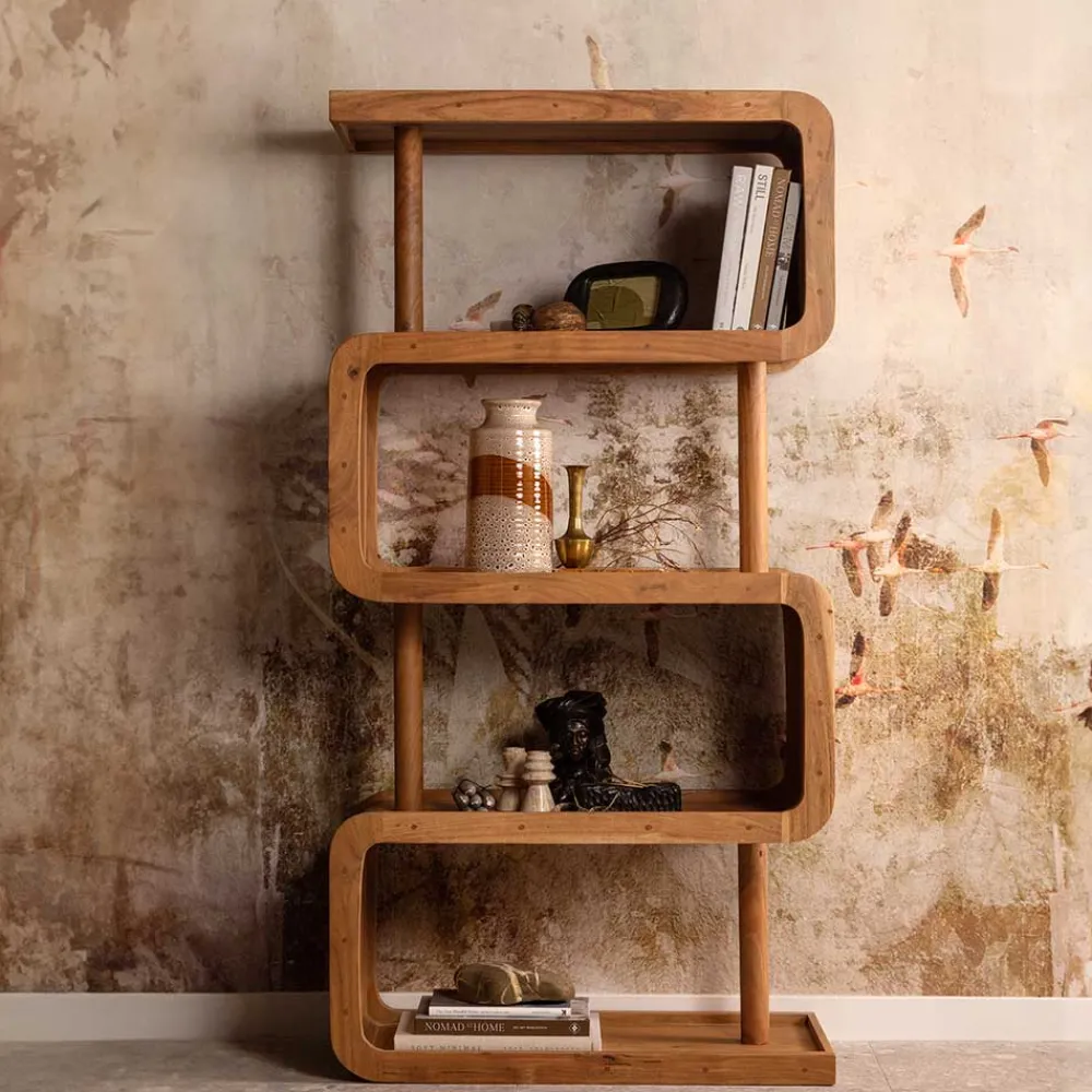 Wohnen Regale<Design Holzregal aus Akazie Massivholz - Selrito
