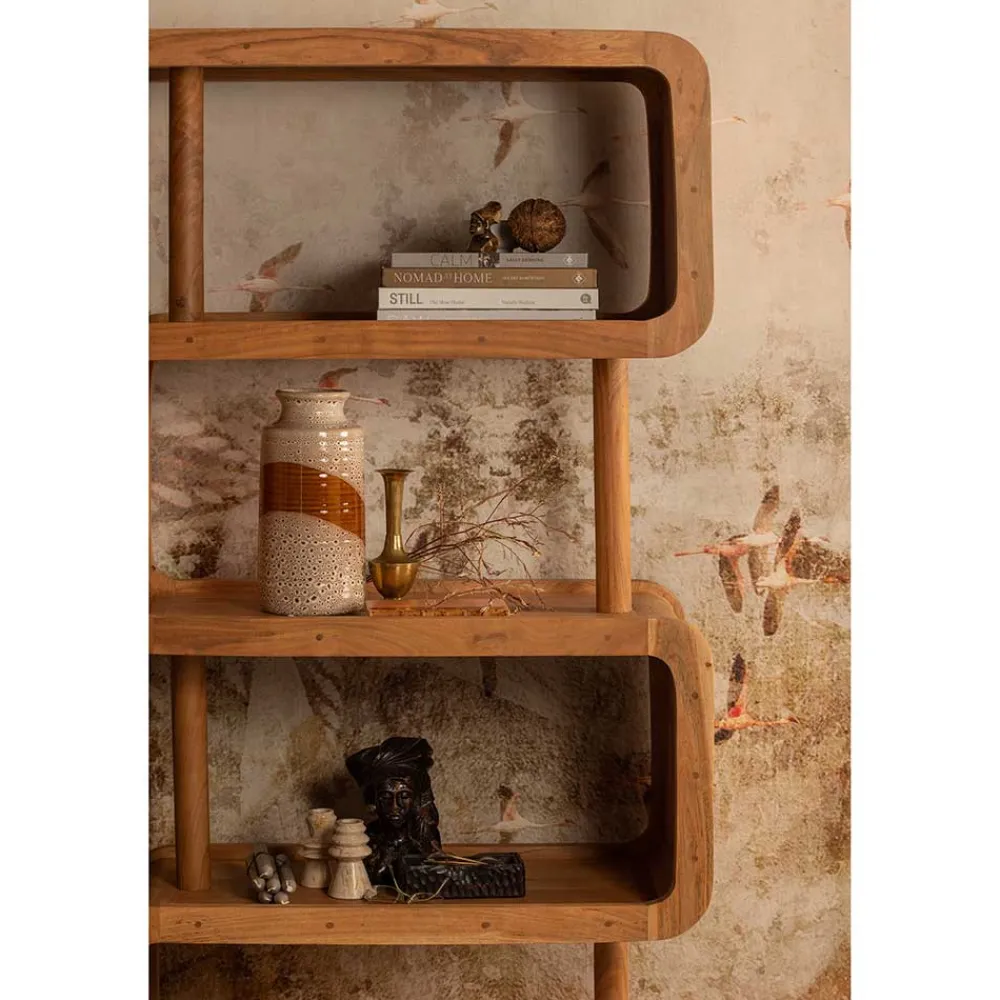 Wohnen Regale<Design Holzregal aus Akazie Massivholz - Selrito
