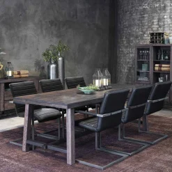 Wohnen Tische<Design Holztisch aus Eiche dunkel lackiert und gebürstet - Vedraza