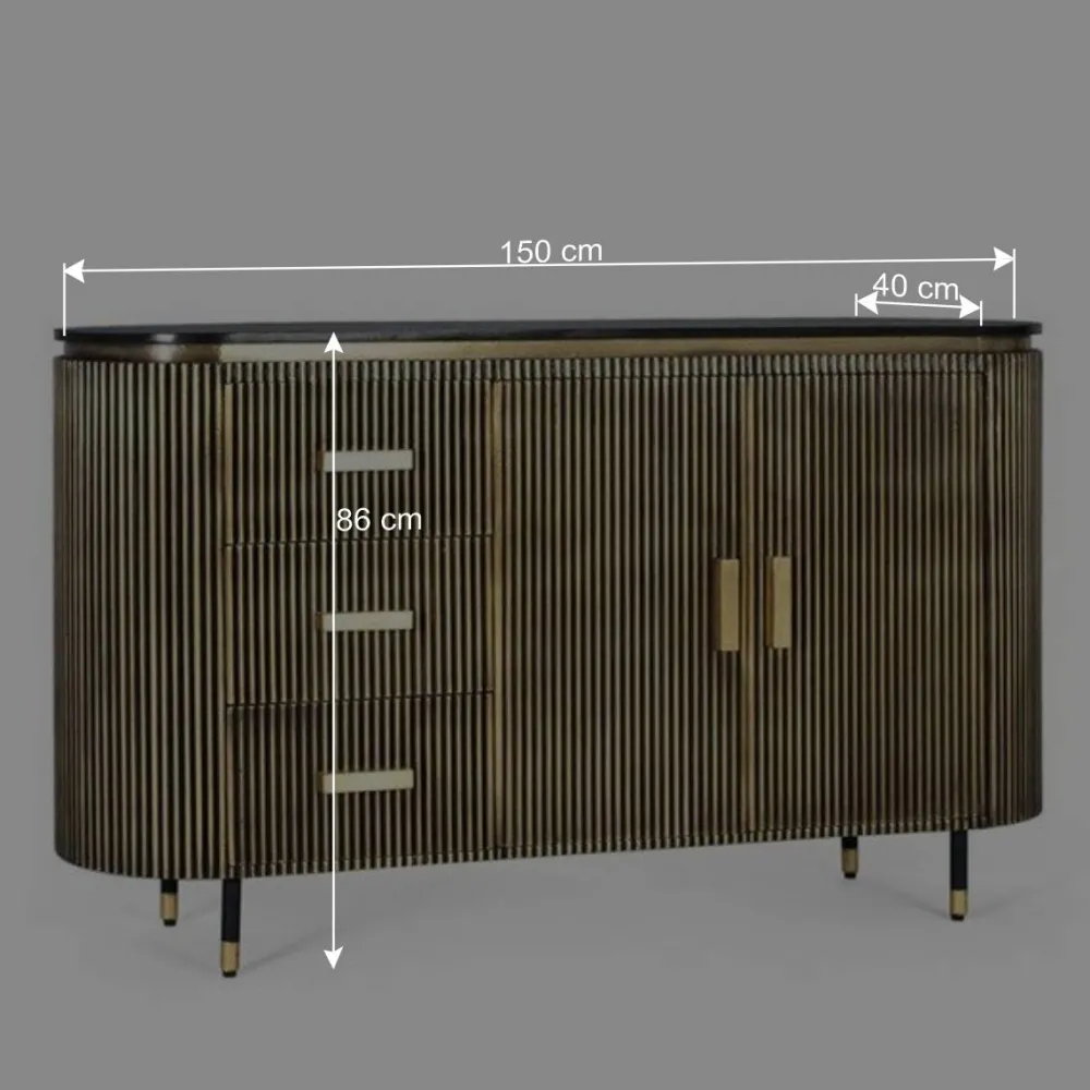 Wohnen Sideboards<Design Kombi-Kommode mit Marmorplatte - Hayato
